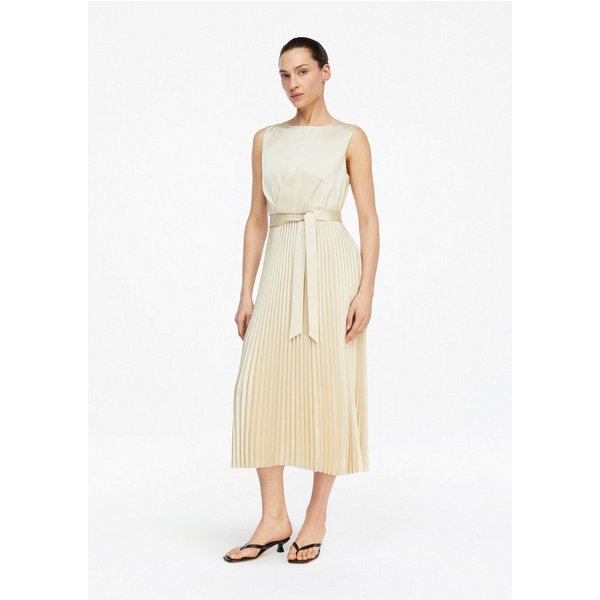 comma Midikleid Kleid Satinkleid mit Plissée-Rock