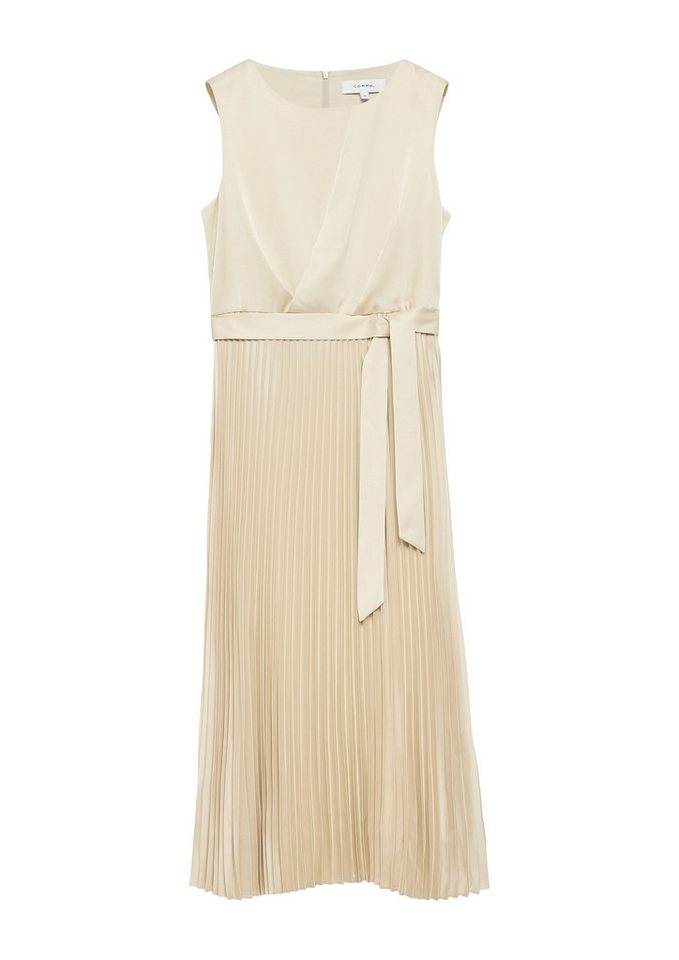 comma Midikleid Kleid Satinkleid mit Plissée-Rock – Bild 2 von 5