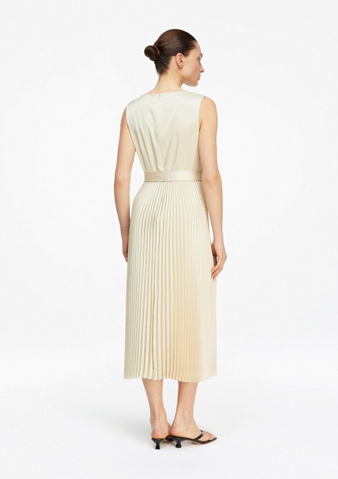 comma Midikleid Kleid Satinkleid mit Plissée-Rock – Bild 3 von 5
