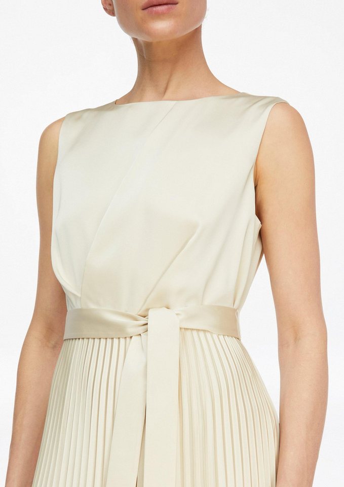 comma Midikleid Kleid Satinkleid mit Plissée-Rock – Bild 4 von 5