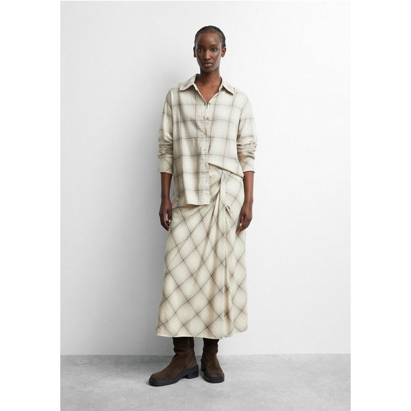 comma Midirock Rock Karierter Flannel-Rock mit Drapierung