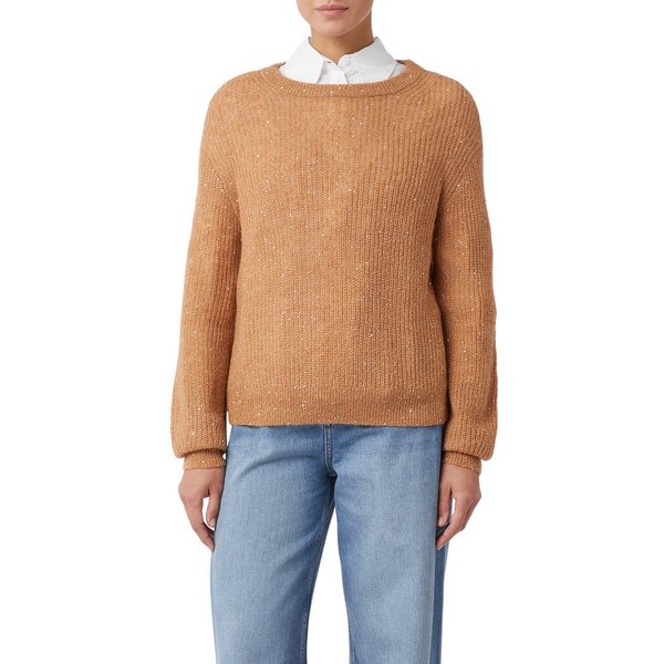 comma Strickpullover mit Glitzer-Details