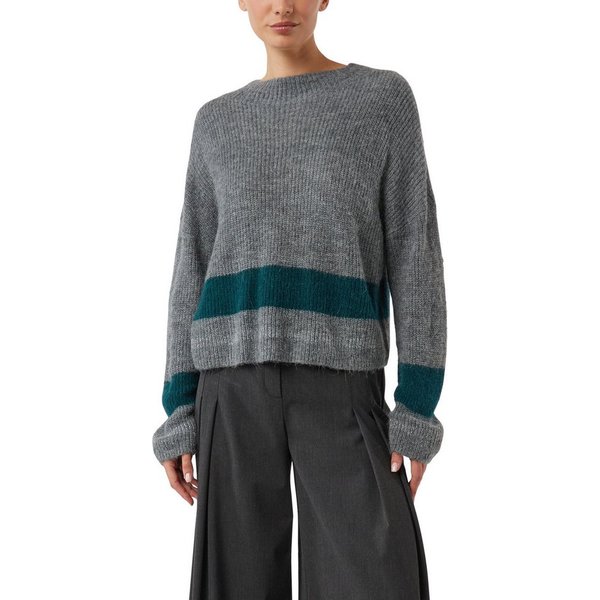 comma Strickpullover Unifarben mit Längstreifen