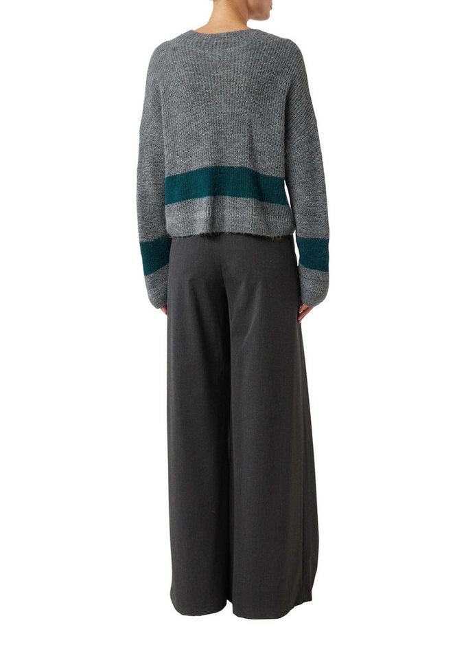 comma Strickpullover Unifarben mit Längstreifen – Bild 5 von 5