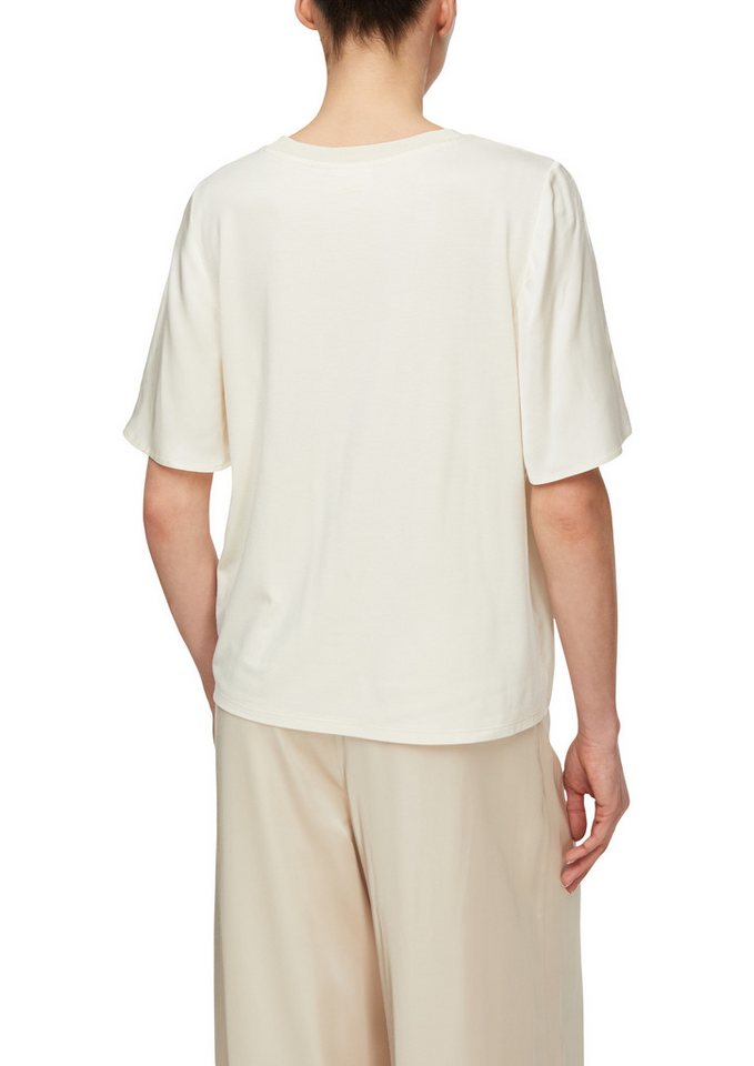 comma T-Shirt mit geripptem Ausschnitt – Bild 2 von 4