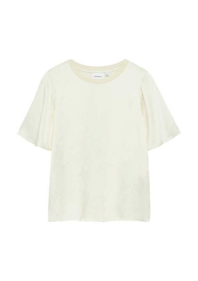 comma T-Shirt mit geripptem Ausschnitt – Bild 4 von 4