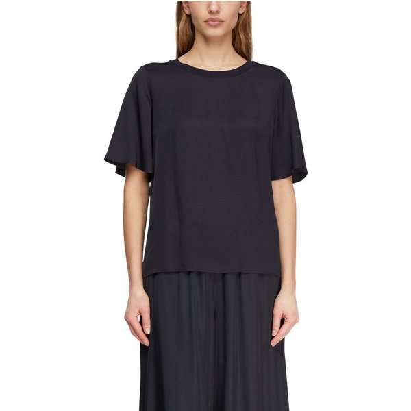 comma T-Shirt mit geripptem Ausschnitt