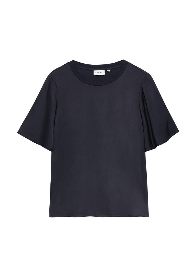 comma T-Shirt mit geripptem Ausschnitt – Bild 4 von 4