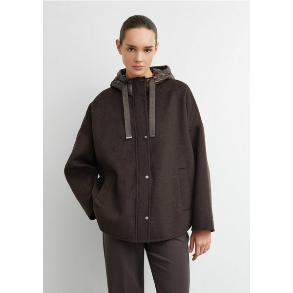 comma Winterjacke Outdoor-Jacke Cape-Jacke aus Doubleface mit Nylon-Kapuze