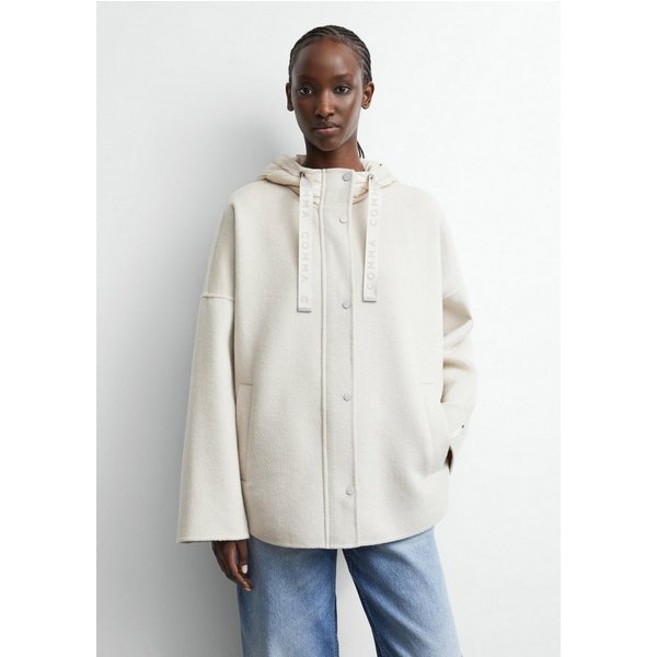 comma Winterjacke Outdoor-Jacke Cape-Jacke aus Doubleface mit Nylon-Kapuze