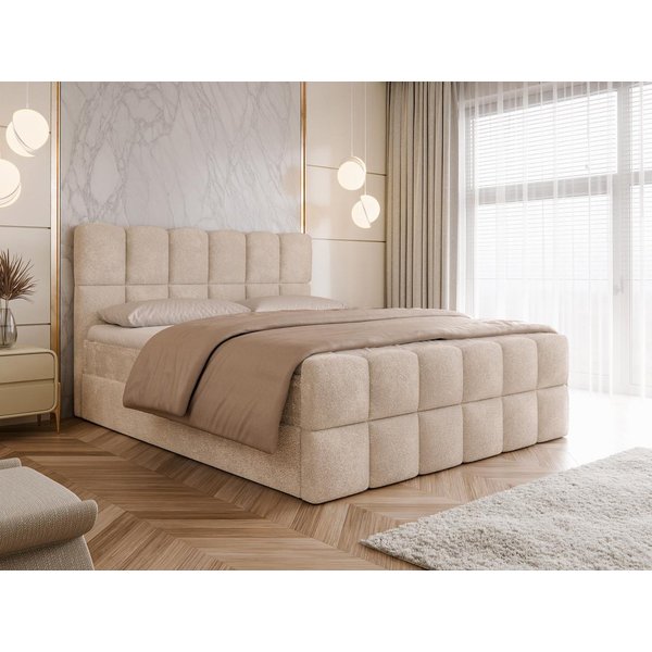 Compleo Boxspringbett Wolkenbett mit zwei Bettkästen, Bezug: Bouclé, Designer Bett