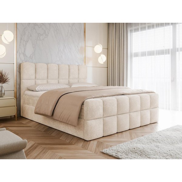 Compleo Boxspringbett Wolkenbett mit zwei Bettkästen, Bezug: Bouclé, Designer Bett