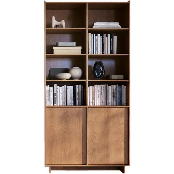 Compleo Bücherregal mit 2 Türen, Japandi Design, Eiche Karamell KELLOS