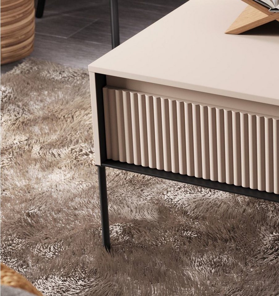 Compleo Couchtisch FLORE mit 1 Schubladen, Modern Kaffeetisch für Wohnzimmer 100x70x50 cm – Bild 5 von 5