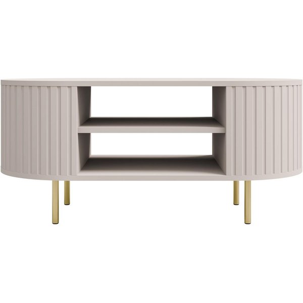 Compleo Couchtisch mit Regalen, Kaffeetisch, ZANTO Eiche cremona oder Beige