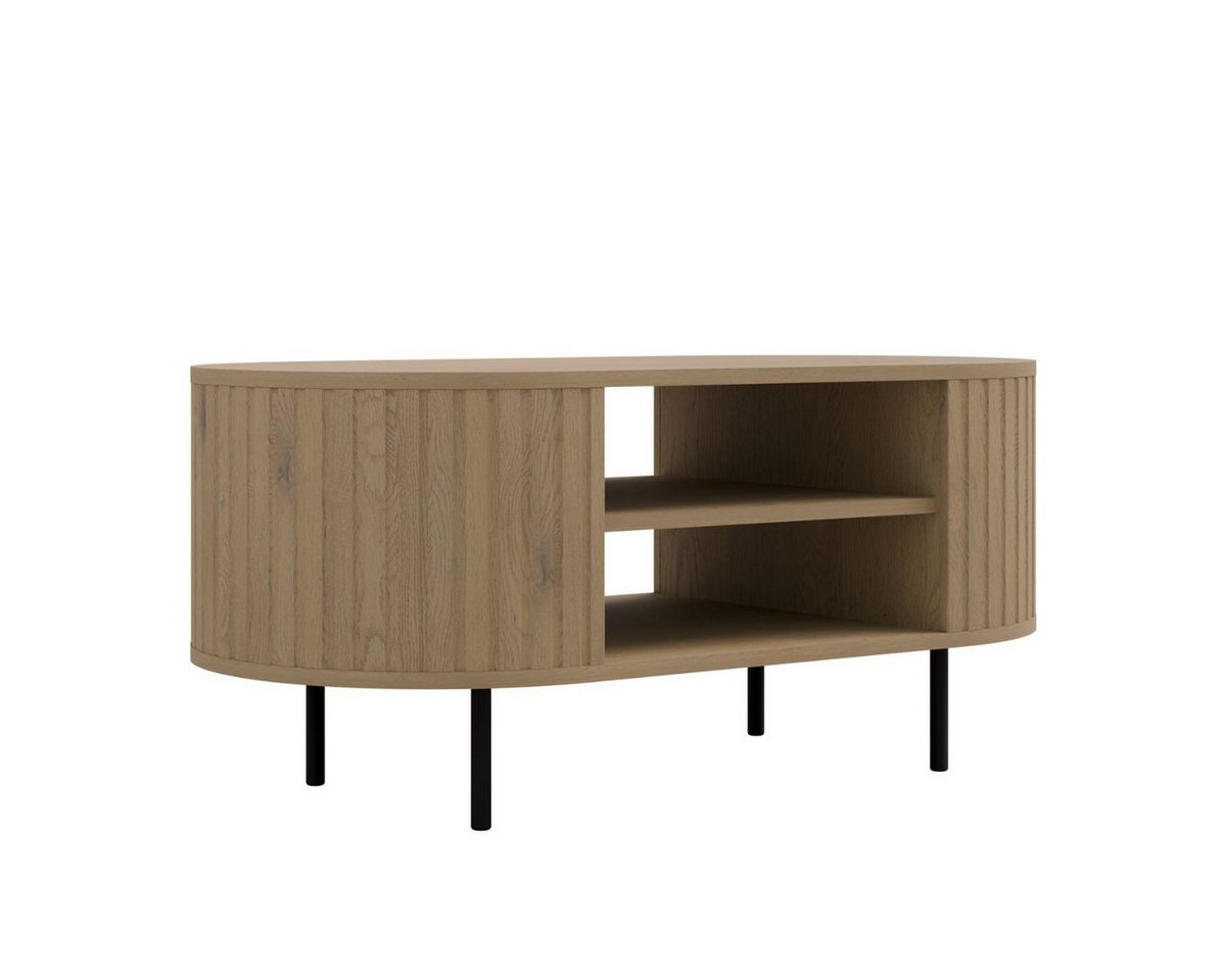 Compleo Couchtisch mit Regalen, Kaffeetisch, ZANTO Eiche cremona oder Beige – Bild 3 von 5