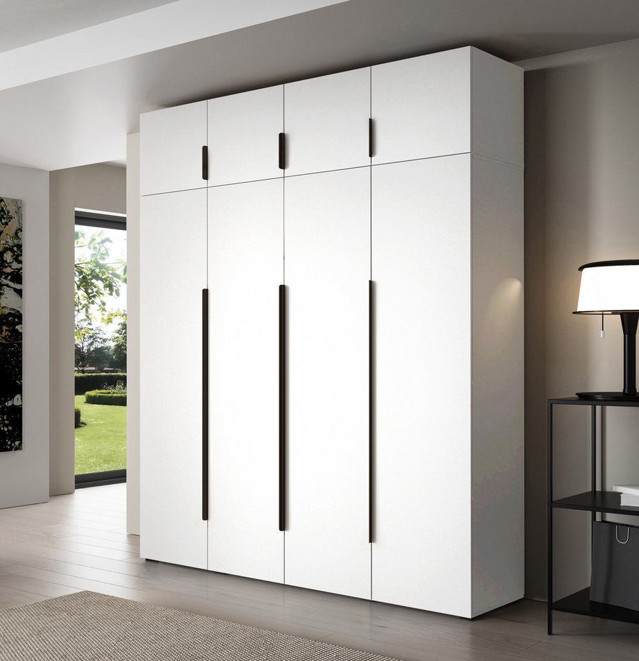 Compleo Drehtürenschrank STELLS mit vier Drehtüren, Kleiderstange, Metallgriffe – Bild 2 von 4
