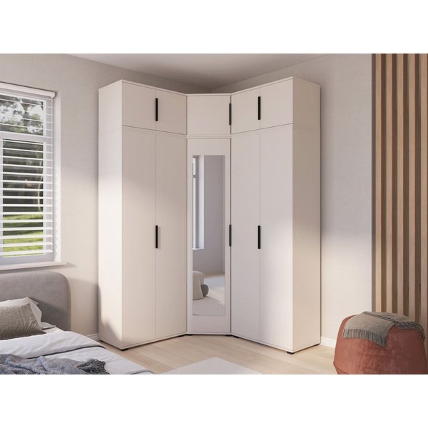 Compleo Eckkleiderschrank mit Aufsatz Kaschmir, Elegant design, Garderobenschrank