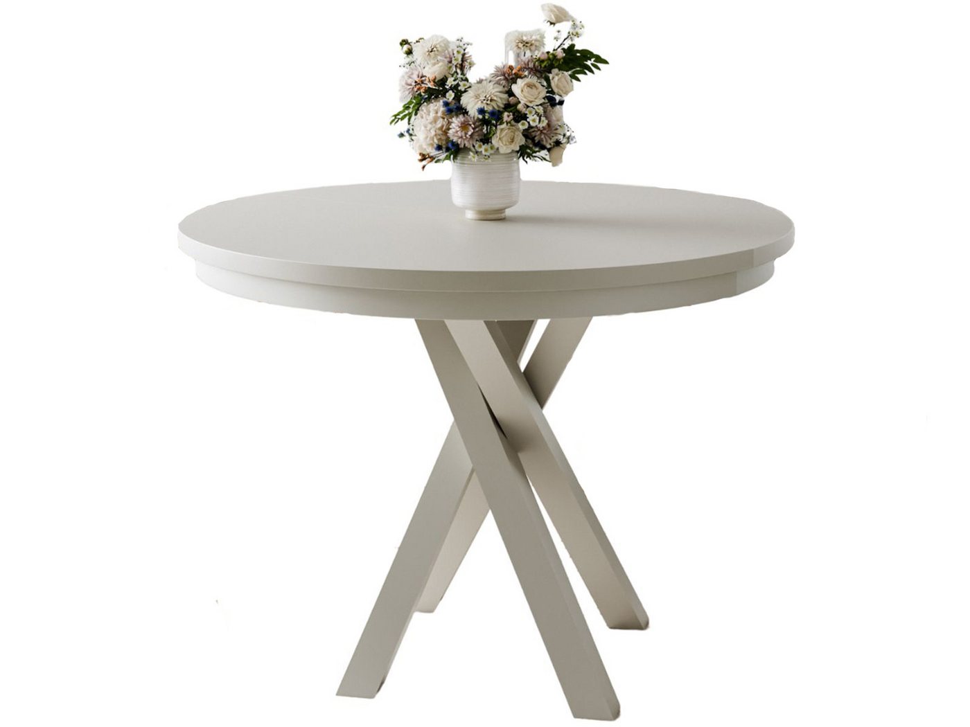 Compleo Esstisch Esszimmer, Modern, Japandi, Industrial - Küchentisch - Runder LOFTO, Esszimmertisch, Kaschmir – Bild 2 von 3