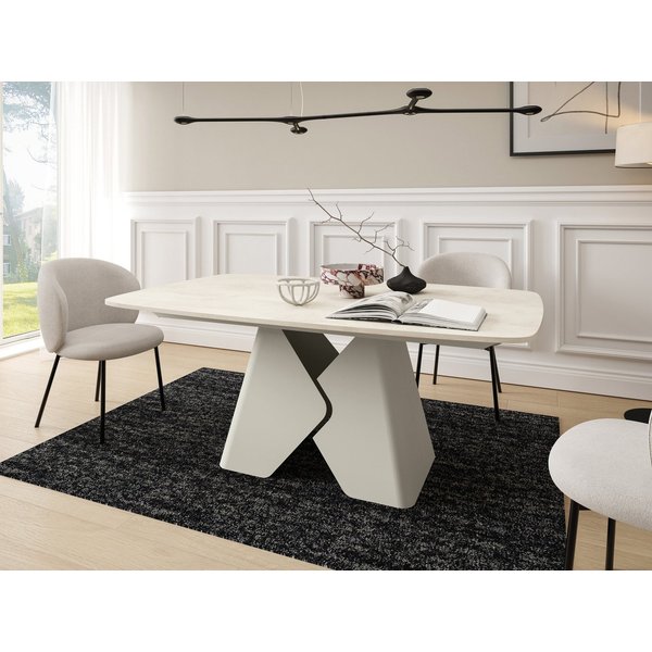Compleo Esstisch luxuriöser, Tisch mit Butterfly-Auszug, Esszimmer Möbel, Made in EU, Breite nach Wahl: 180 oder 200 cm