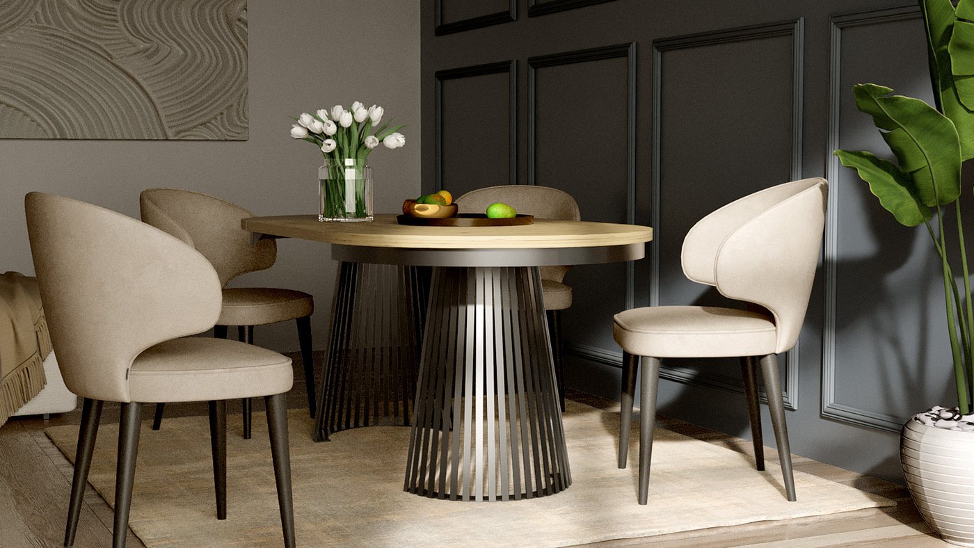 Compleo Esstisch rund Ausziehbar Ø: 120 cm oder Ø: 100 cm, Modern Esstisch mit Lamellen, DAST – Bild 2 von 4