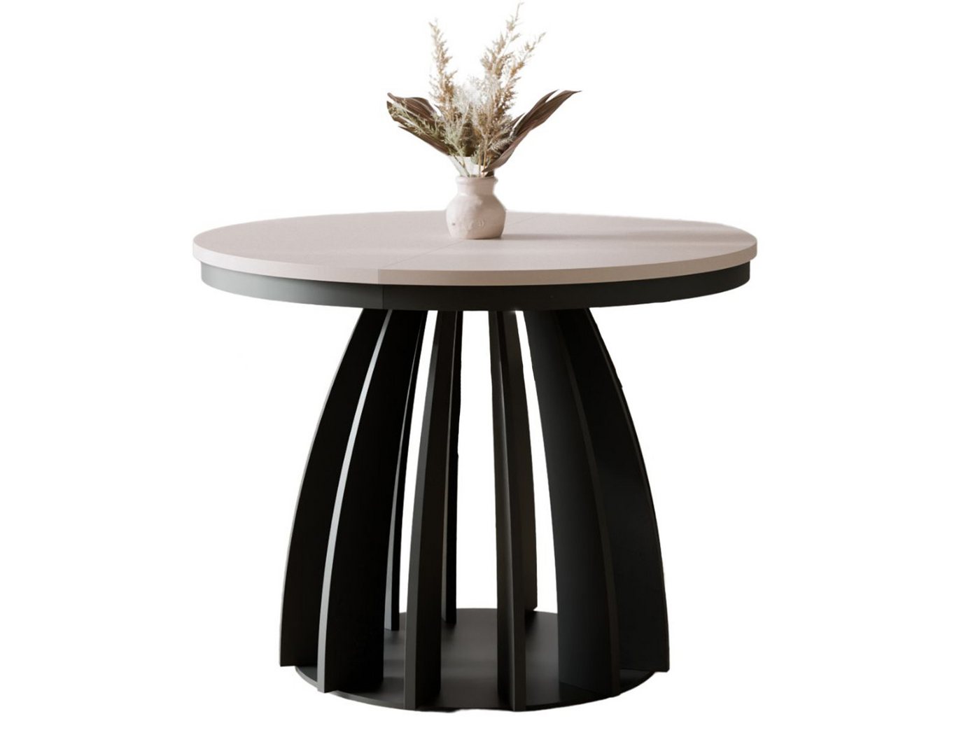 Compleo Esstisch Runder Tisch, ausziehbar 100-180 cm SABO, Kaschmir (MADE IN EU) – Bild 2 von 4