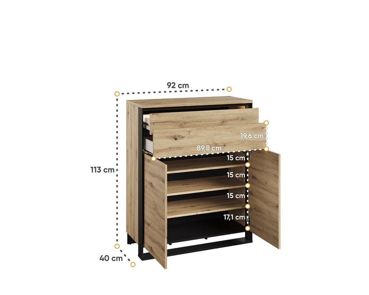 Compleo Garderoben-Set (Kommode und Spiegel), Modern Set – Bild 3 von 4
