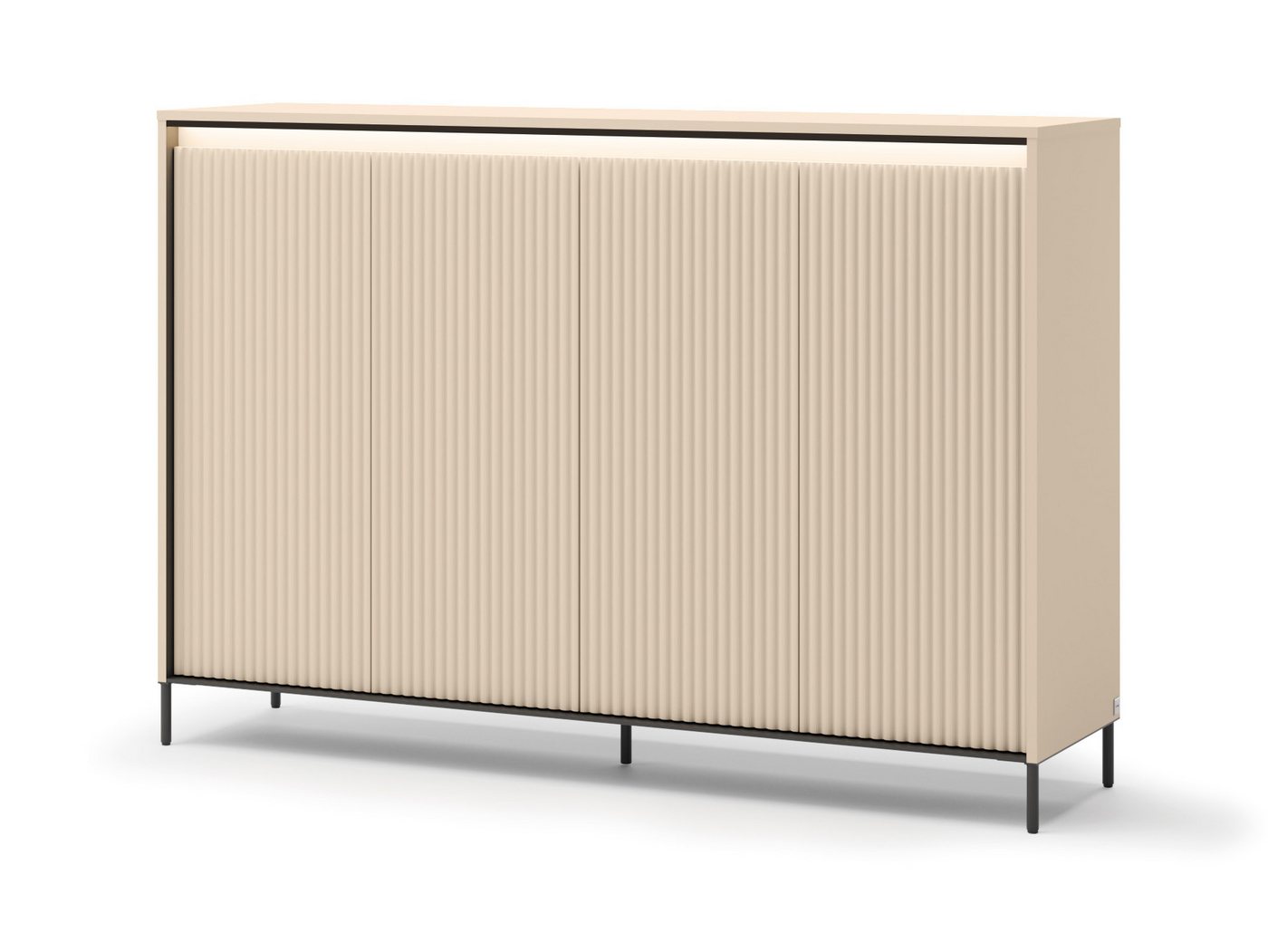Compleo Garderoben-Set mit geriffelter Front und LED-Beleuchtung FLORE – Bild 4 von 5