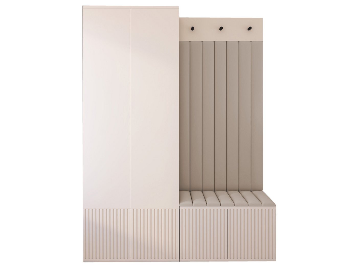 Compleo Garderoben-Set mit Sitbank, 2 Türen, Elegant design, Kaschmir – Bild 2 von 5