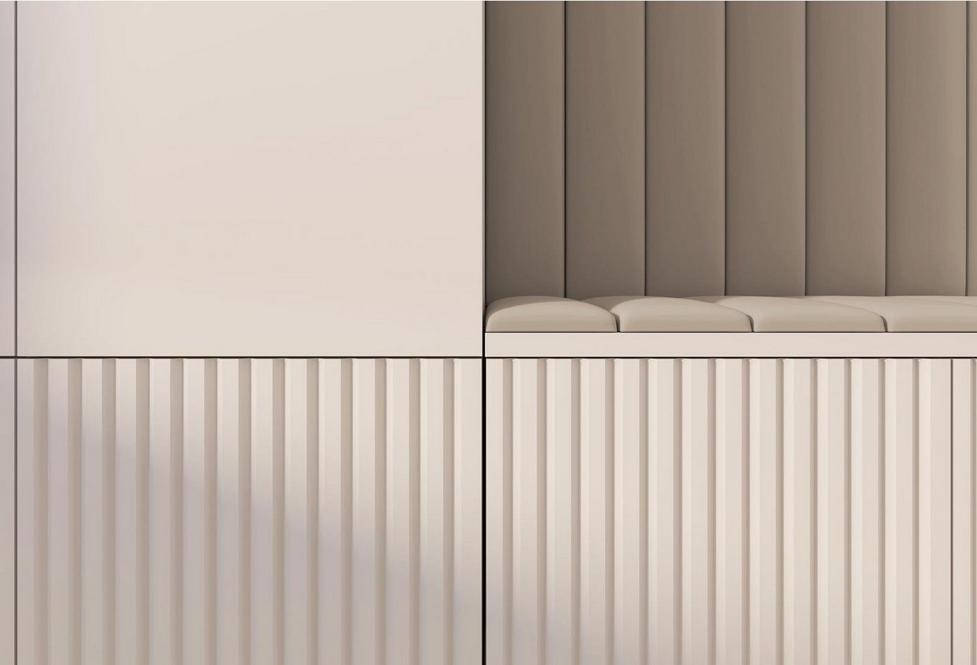 Compleo Garderoben-Set mit Sitbank, 2 Türen, Elegant design, Kaschmir – Bild 5 von 5