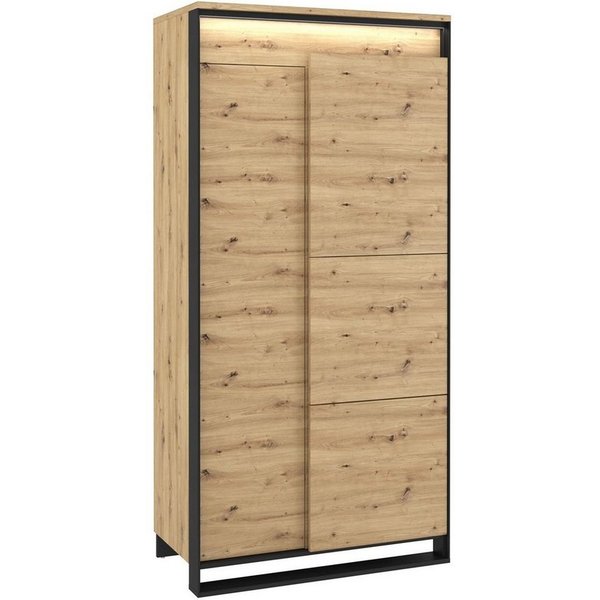 Compleo Kleiderschrank LIMA Push to open Funktion, LED-Beleuchtung, 2-Drehtüren