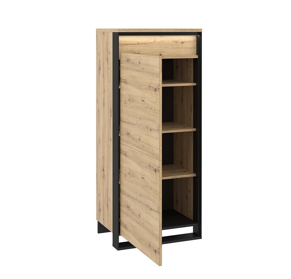 Compleo Kommode LIMA Schrank mit 3 Einlegeböden, mit 1 Tür, Loft stil – Bild 2 von 4
