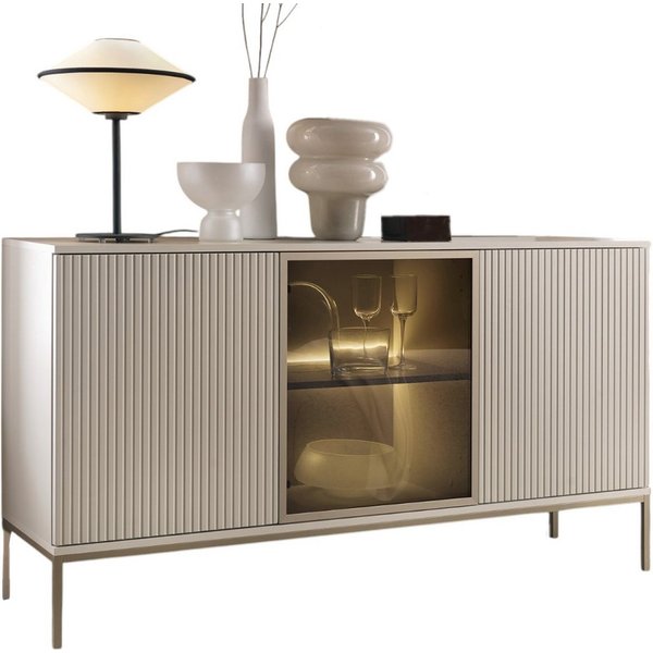 Compleo Kommode LINO, 3-türig, Untergestell aus Metall, Elegant Design