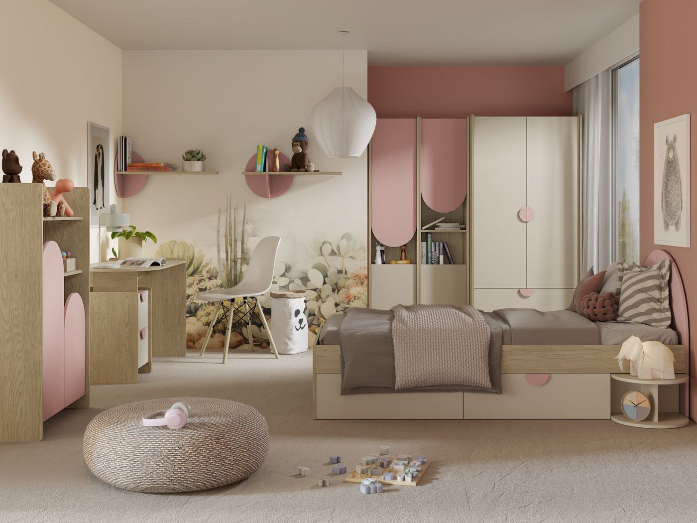 Compleo Kommode mit 4 Schubladen und 1 Tür, Elegant Kinderkommode FORMS, Designer Kinderzimmer – Bild 3 von 4