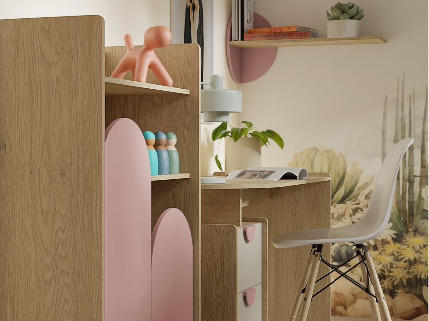 Compleo Kommode mit 4 Schubladen und 1 Tür, Elegant Kinderkommode FORMS, Designer Kinderzimmer – Bild 4 von 4