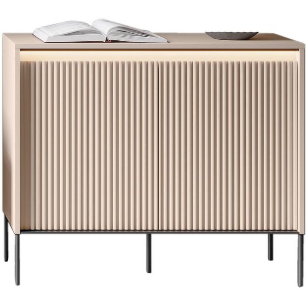 Compleo Kommode mit gerifflete Front FLORE für Wohnzimmer, push to open