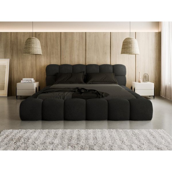 Compleo Polsterbett BIZU BUBBLE bouclé, Designerbett 140/160/180/200x200, MADE IN EU, Weiche Formen, hochwertige Materialien für Komfort wie auf Wolke