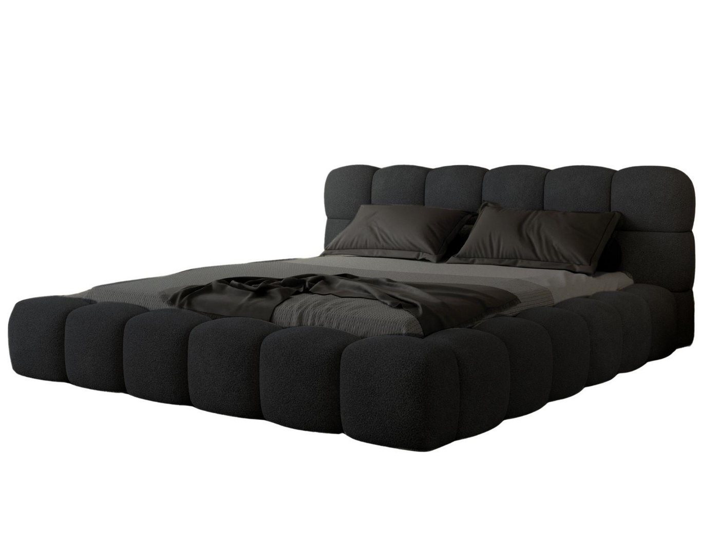 Compleo Polsterbett BIZU BUBBLE bouclé, Designerbett 140/160/180/200x200, MADE IN EU, Weiche Formen, hochwertige Materialien für Komfort wie auf Wolke – Bild 3 von 5