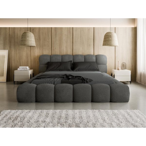 Compleo Polsterbett BIZU BUBBLE bouclé, Designerbett 140/160/180/200x200, MADE IN EU, Weiche Formen, hochwertige Materialien für Komfort wie auf Wolke