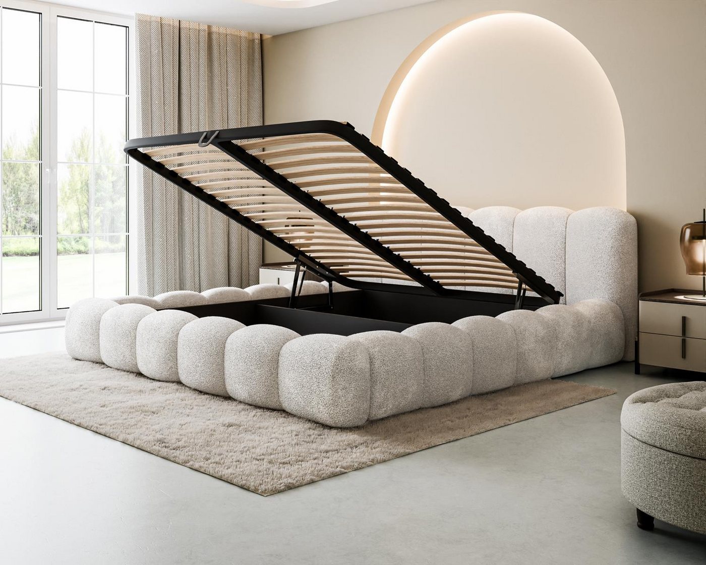 Compleo Polsterbett Designerbett, Wolkenbett, TOPSELLER, Modern Schlafzimmer, Made in EU, Wolkenbett modern – Bild 3 von 4