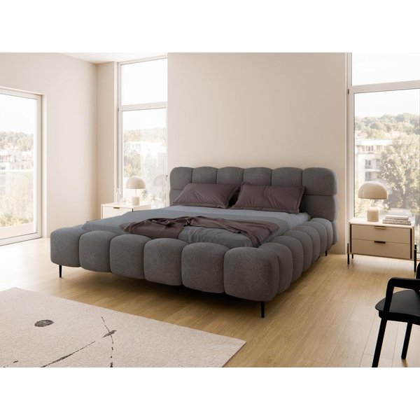 Compleo Polsterbett Doppelbett gepolstert mit Füßen, modernes Polsterbett BUBBLE, MADE IN EU