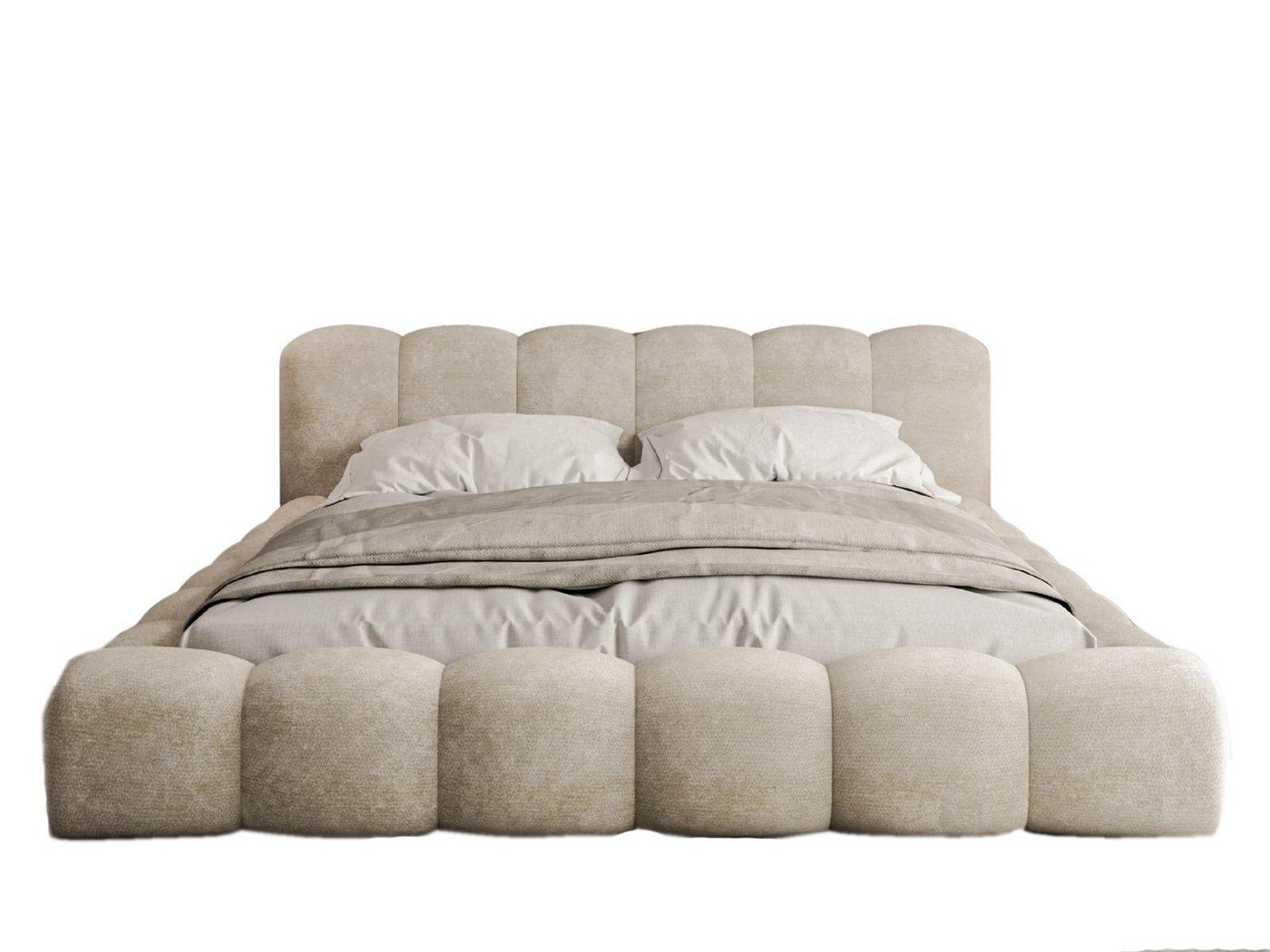 Compleo Polsterbett ERMS Bett bubble, Designerbett (Schlafzimmer Bett modern), (Chenille-Stoff), Doppelbett gepolstert, Wolkenbett – Bild 2 von 5
