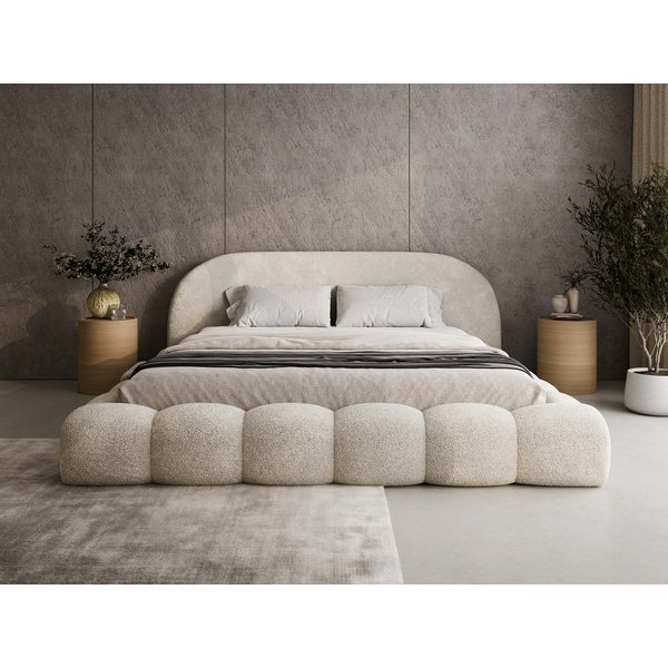 Compleo Polsterbett OMBIS, Wolkenbett mit Bettkasten und Lattenrost, Designer-Bett, MADE IN EU