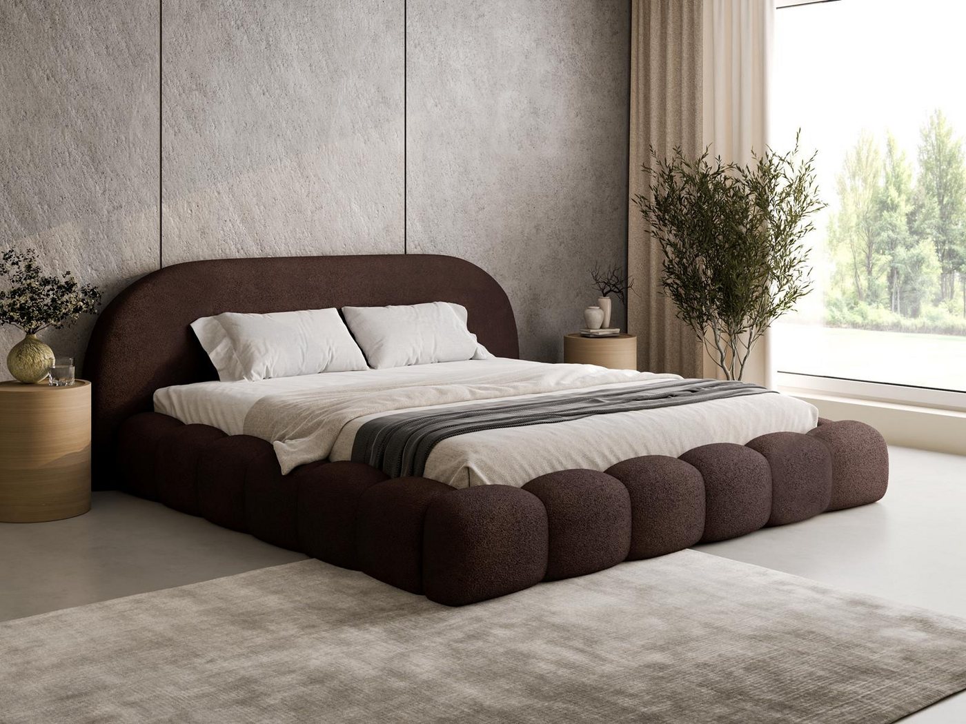 Compleo Polsterbett OMBIS, Wolkenbett mit Bettkasten und Lattenrost, Designer-Bett, MADE IN EU – Bild 2 von 5