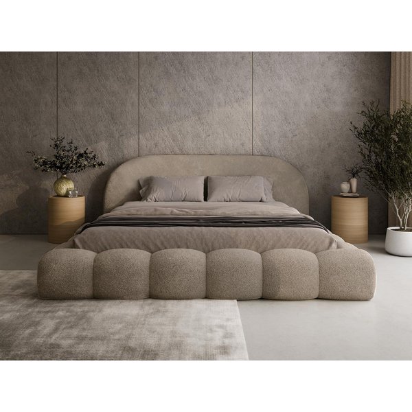 Compleo Polsterbett OMBIS, Wolkenbett mit Bettkasten und Lattenrost, Designer-Bett, MADE IN EU