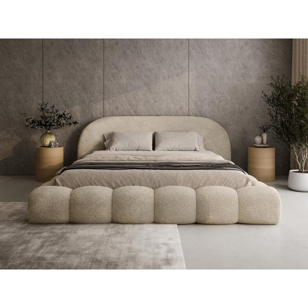 Compleo Polsterbett OMBIS, Wolkenbett mit Bettkasten und Lattenrost, Designer-Bett, MADE IN EU
