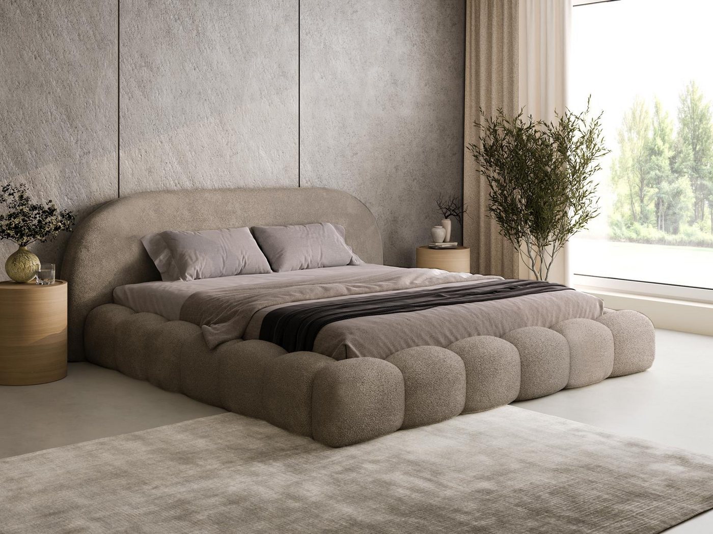 Compleo Polsterbett OMBIS, Wolkenbett mit Bettkasten und Lattenrost, Designer-Bett, MADE IN EU – Bild 2 von 5
