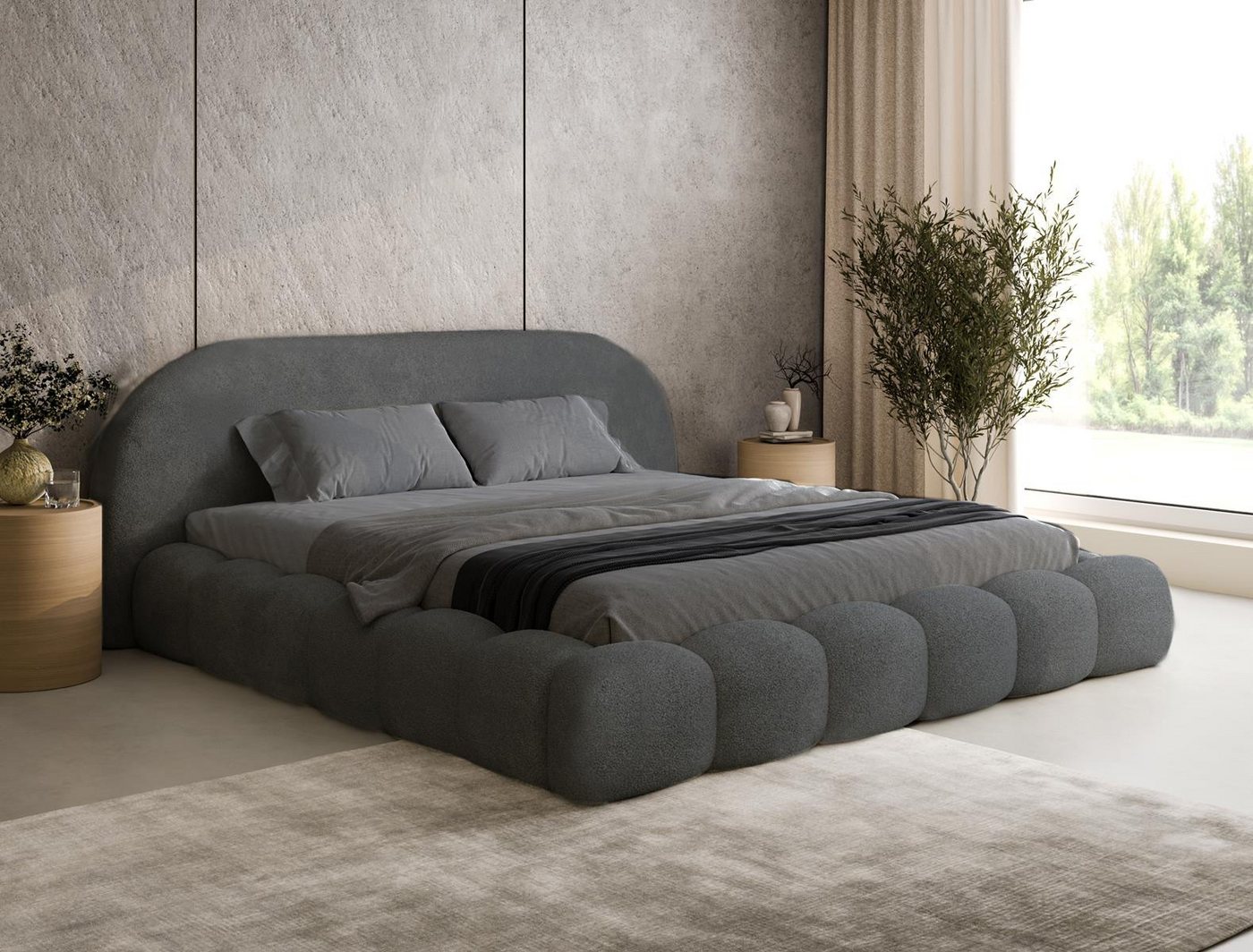 Compleo Polsterbett OMBIS, Wolkenbett mit Bettkasten und Lattenrost, Designer-Bett, MADE IN EU – Bild 2 von 5