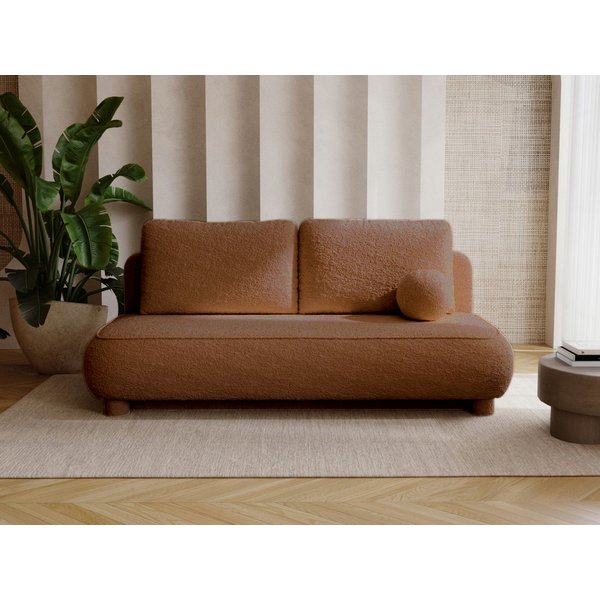 Compleo Schlafsofa Sofa ohne Armlehnen, moderne runde Form, Moderne Couch, Viele Farben zur Auswahl, Breite: 209 cm