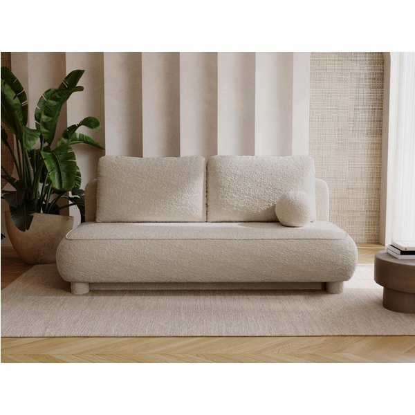 Compleo Schlafsofa Sofa ohne Armlehnen, moderne runde Form, Moderne Couch, Viele Farben zur Auswahl, Breite: 209 cm
